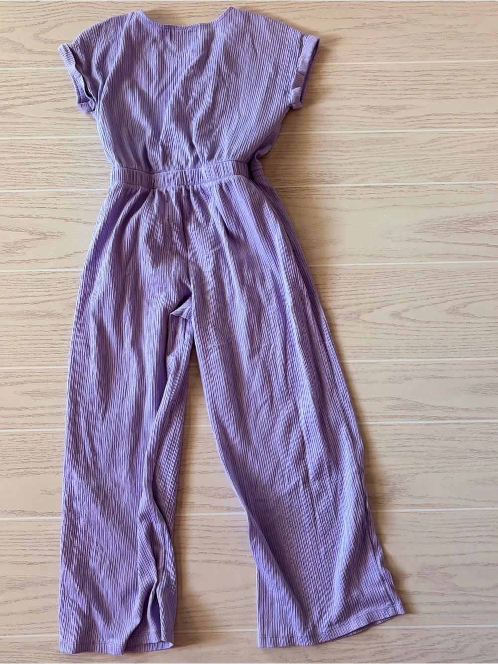 Old Navy Lilac Ribbed Tie-Waist Jumpsuit Girls Size Large 10/12